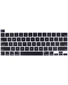 Silicone Keyboard Protective Cover Skin Compatible for 2022 2021 2020 MacBook Pro 13 inch M2/M1 Chip A2338 A2289 A2251 & 2020 2019 MacBook Pro 16 inch Retina Display with Touch ID Model A2141 (Black)