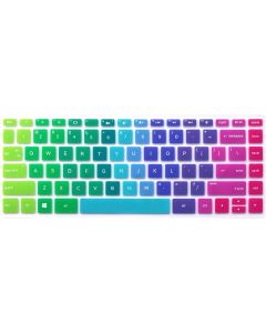 Silicone Keyboard Protective Skin Compatible 14" HP Pavilion x360 14M-BA 14M- CD 14M-CD0001DX 14-BF 14M-BW 14-cm 14-CF Series 14-BF040WM 14M-CD0001DX (esc Delete ctrl Keys are Square Angles) (Rainbow
